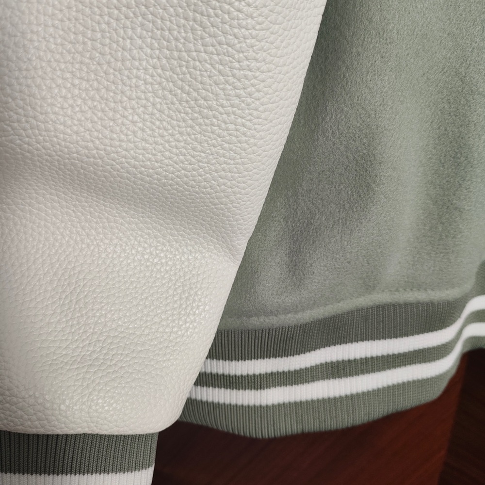 Louis Vuitton Sage Green & Cream Varsity Jacket with Patch Details - Picture 7 of 9